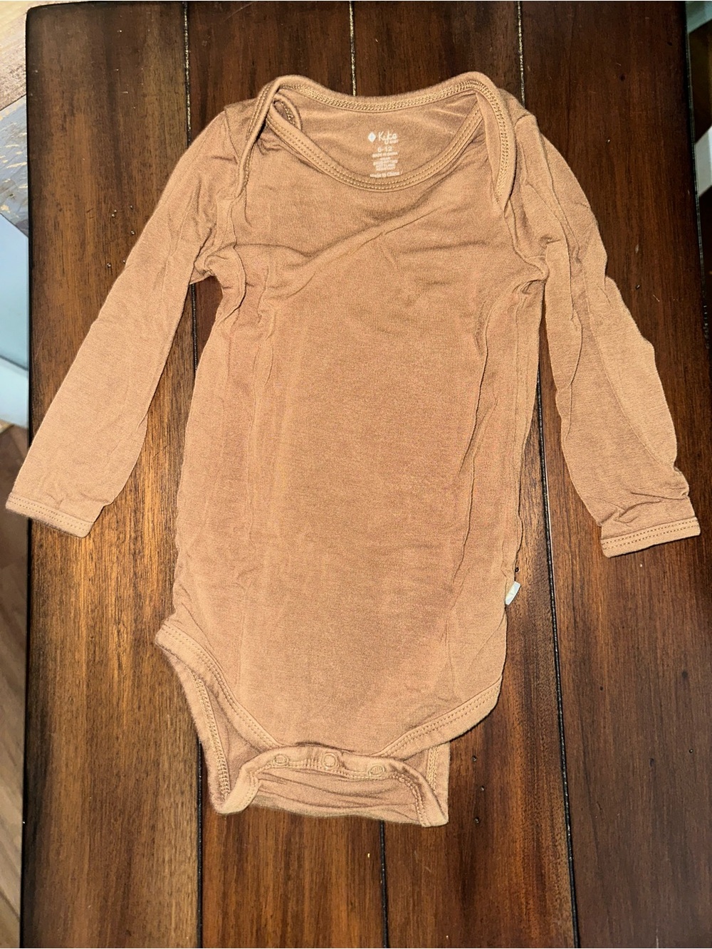 Kyte BABY Long-Sleeve One-Piece Bodysuit in Taupe